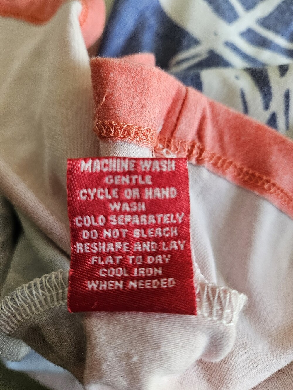 Krimson Klover Sleeveless Blue & White Dress with Two-toned Coral Bottom, Med - Picture 5 of 6